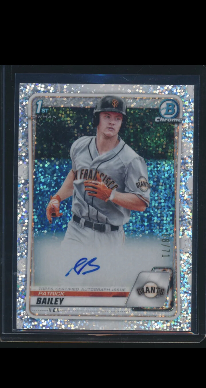 PATRICK BAILEY AUTO 2020 Bowman Chrome Draft Autograph SPARKLES REFRACTOR /71 RC