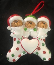 PERSONALIZED Teddy Bears Stockings Family of 3 Christmas Ornament Gift
