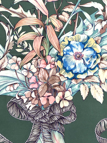 VTG HERMES REGINA CARRE 90 SILK SCARF Dark Green Multi-color Excellent #y5027 - Picture 11 of 11