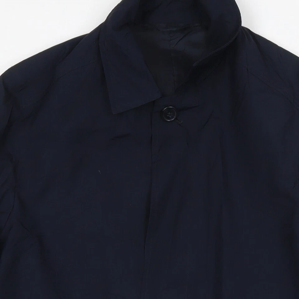 Marks and Spencer Mens Blue Trench Coat Jacket Size S Button - Image 3 of 4