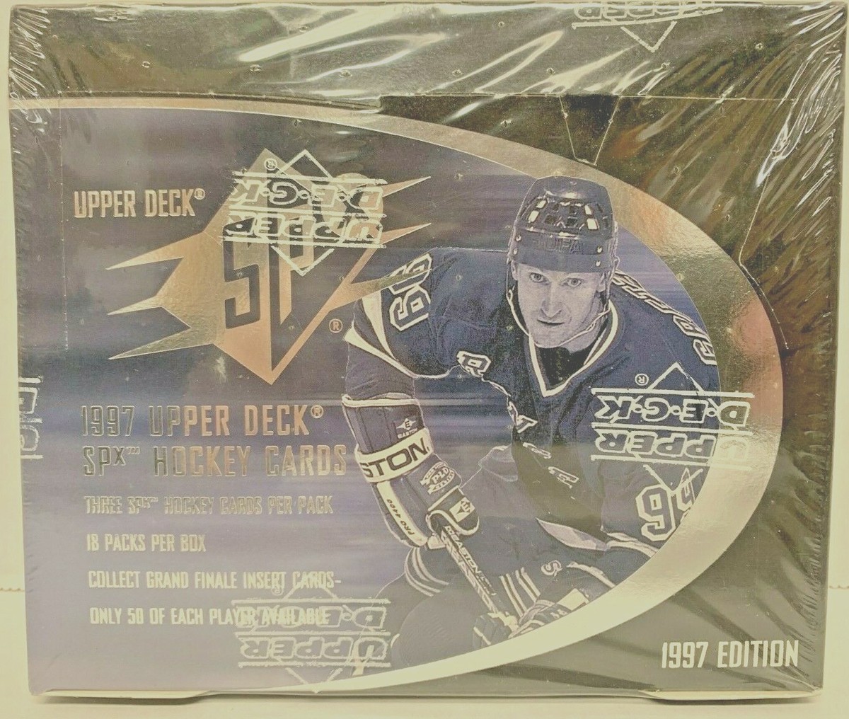 1997/98 UPPER DECK SPX NHL HOCKEY TRADING CARDS HOBBY BOX 18 PACKS