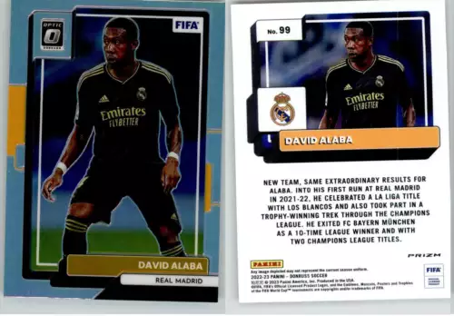 David Alaba 2022-23 Donruss Optic Silver Holo Prizm #99 Real Madrid