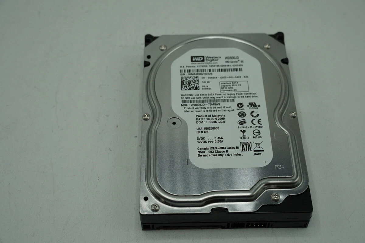 Western Digital WD800JD-75MSA3 SATA Hard Drive WD Caviar SE 80GB Item no. 0283