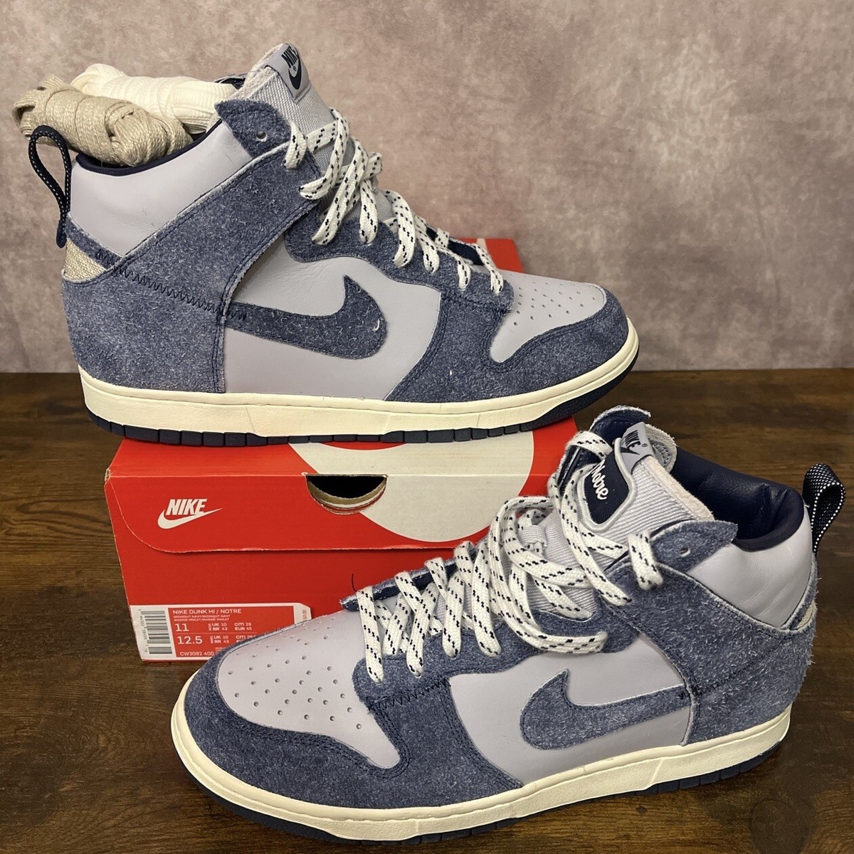 Authentic Nike Dunk High AB Notre Midnight Navy Blue Sneakers Men’s size 8 Size 10.5 - Nike Dunk High x Notre Midnight Navy 2021 Rare  main image 4