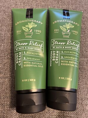 2 Bath & body works aromatherapy stress relief cream Eucalyptus & spearmin 8oz