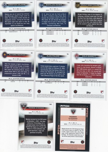 2020-21 Topps MLS Soccer Icy White Parallel (8) Card Lot - Picture 2 of 2