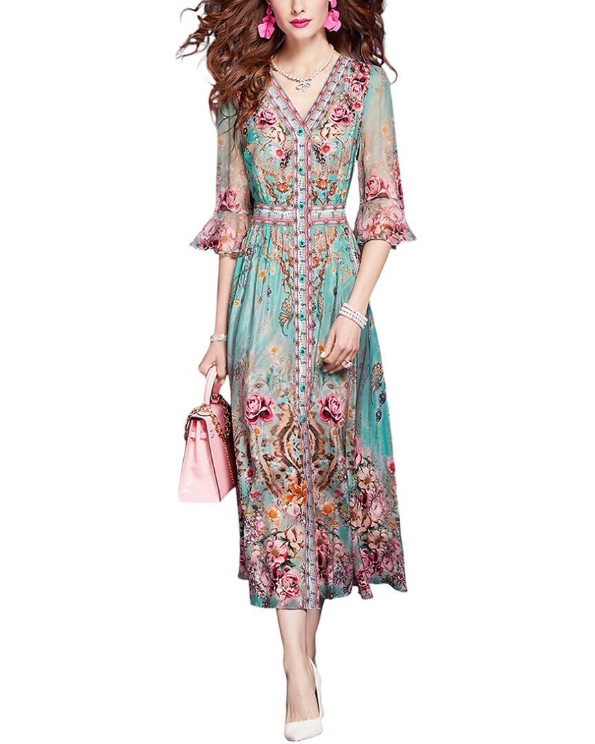 Женское шелковое платье миди от Vera Dolini