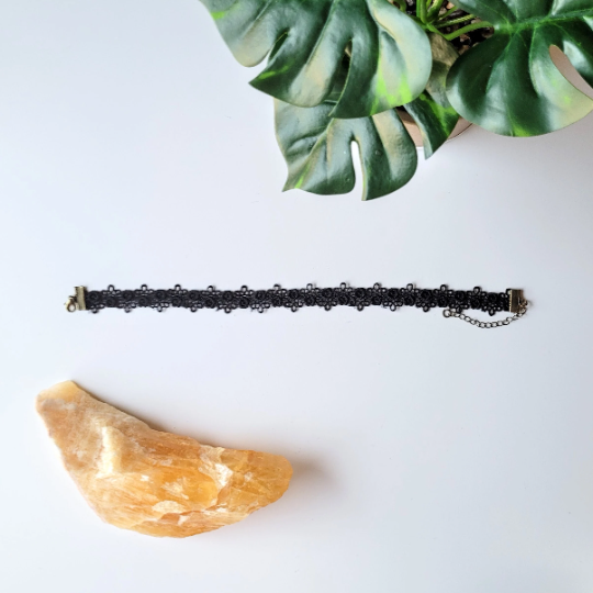 Gothic Choker Collana Con Fiore In Cera – Accessorio Gotico Per Donne E Ragazze, Per Halloween E Feste A Tema - 2