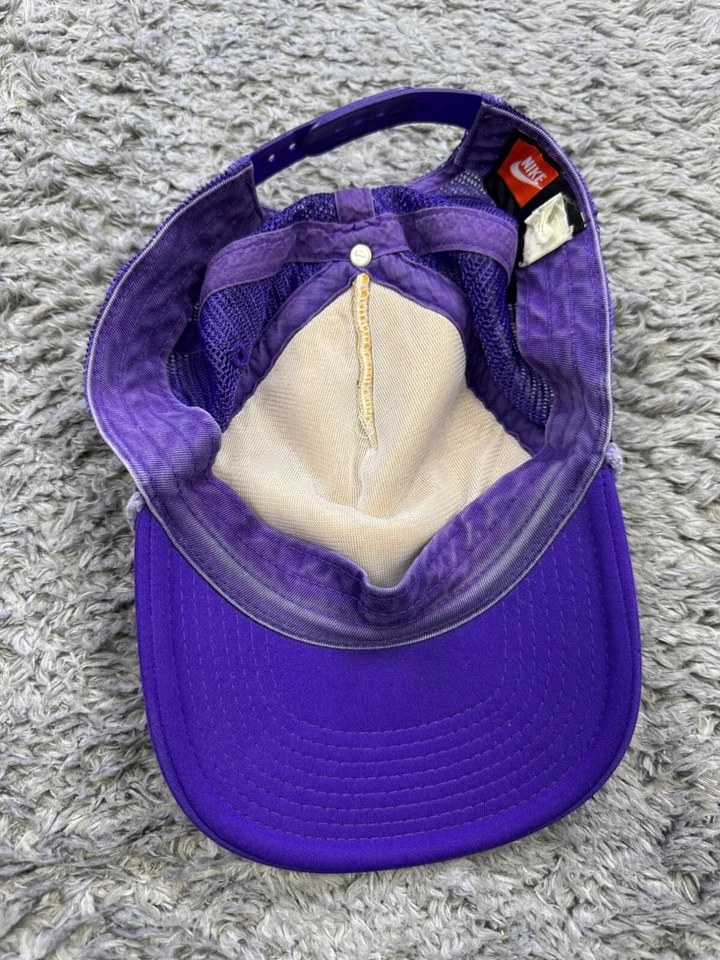 Vtg LSU Tigers Trucker Rope Hat Adult Purple Mesh Nike Snapback Vtg Made In USA - Image 3 of 4