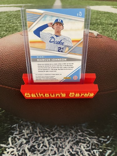 Marcus Johnson 2022 Panini Elite Extra Edition Auto Rookie RC Marlins - Picture 2 of 2