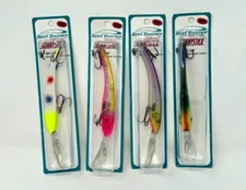 * THE REEF RUNNER * SKINNY STICK ' 300 SERIES ' LOT OF 4 '-TROLLS UP TO 24 FEET