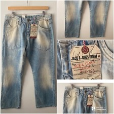 Jack  Jones Goa Jeans Light Blue Denim Button Fly Men Sz W34 L32 RRP  59.99
