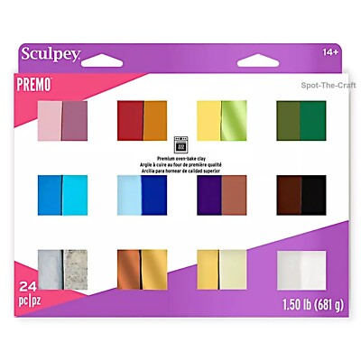 Sculpey Premo Premium Oven Bake Polymer Clay 24 Color Multi-Pack Set