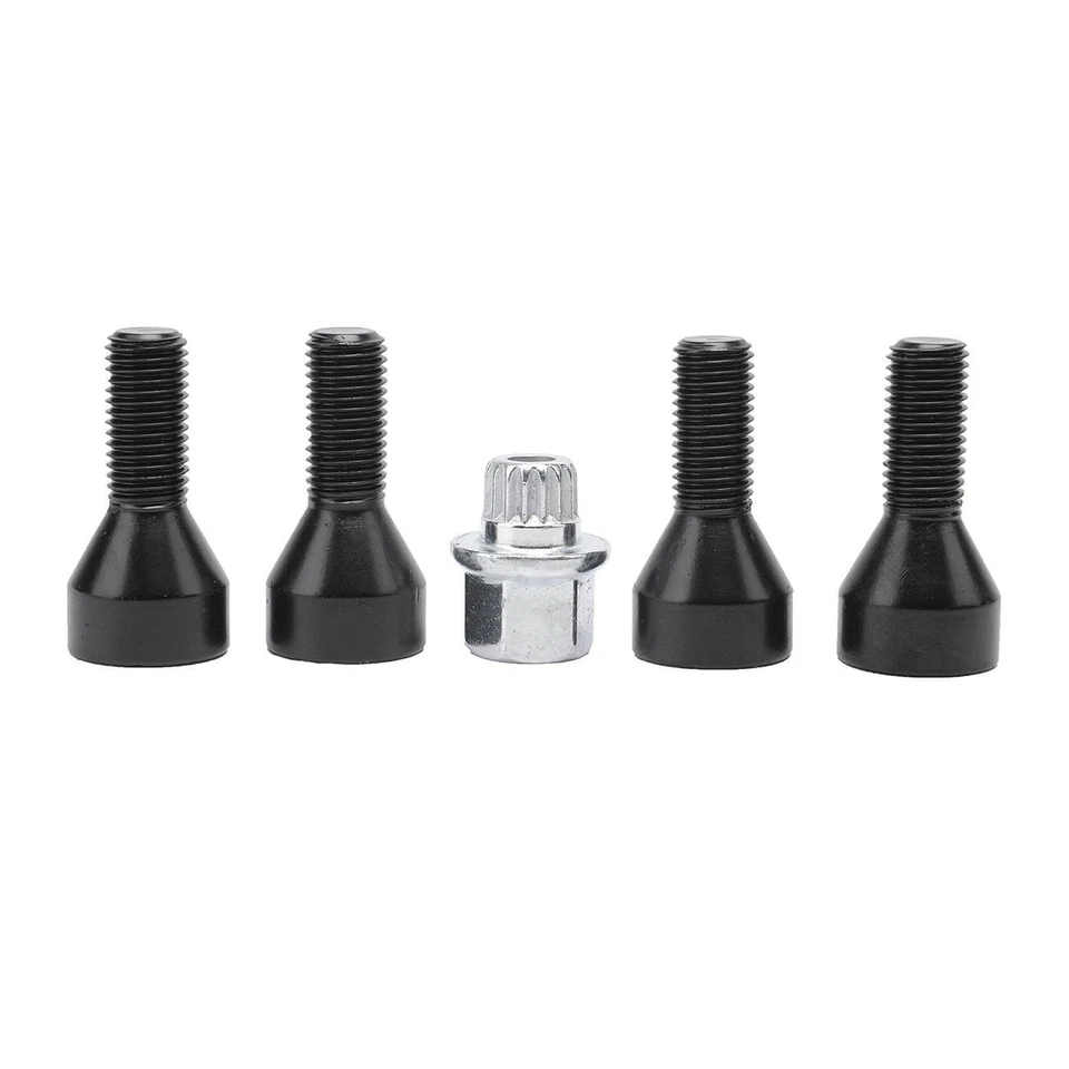 Wheel Lock Set Black Lug Bolts for BMW E32 E34 3 5 7er & Mini 36136786419 - Image 3 of 4