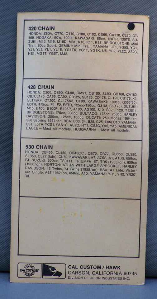 Eslabones de reparación de cadena Cal Cycle 428 9538 Harley Davidson Honda Kawasaki motocicleta Foto 3 de 4