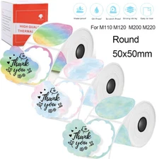 Round Self-Adhesive Thermal Label Sticker Printer Paper for Phomemo M110 M220
