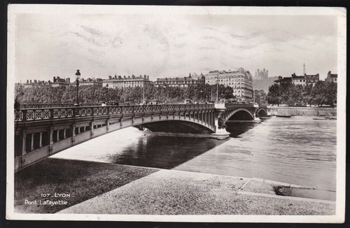 LYON 69 Pont Lafayette CPSM écrite à MARGER Pierre 34 Celleneuve le 23 Déc. 1943