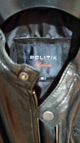 Politix Leather Jacket in Black colour size M W/ Original Receipt Myers RRP $699 - Picture 9 of 16