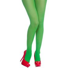 Adult Ladies Green Fancy Dress Christmas Elf Costume Tights One Size