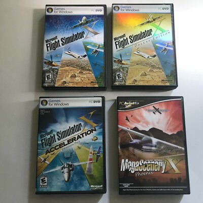Microsoft Flight Simulator X PC Lot: Deluxe Edition, Acceleration, MegaScenery X