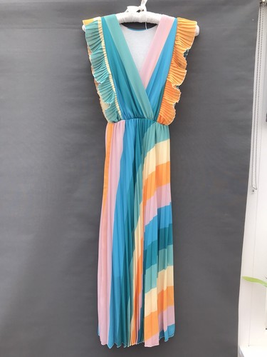 dlsb ladies aqua orange rainbow dress midi maxi long new with tags one size | eBay