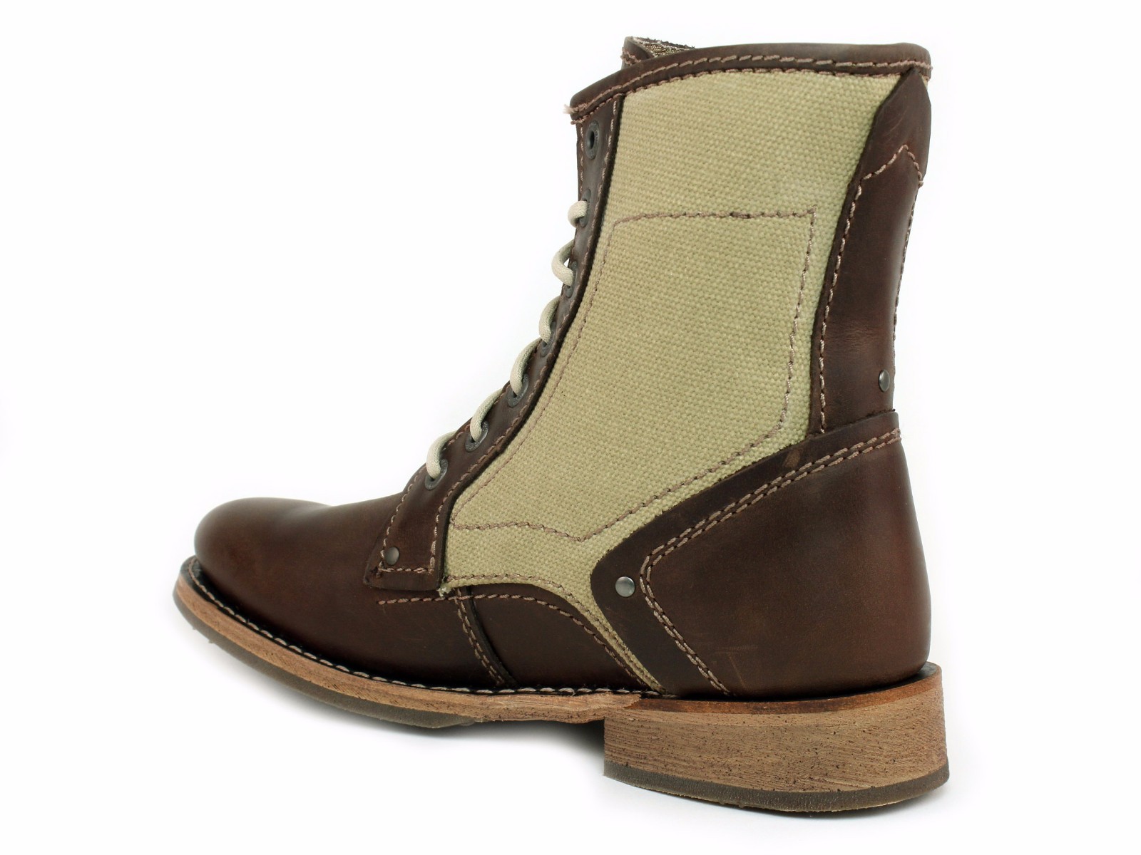 Caterpillar Mens ABE CANVAS 6" Lace Up Casual Bossa Nova Leather Canvas