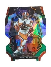 2022 Panini Select David Njoku Green Black Die Cut #125 Premier Level Prizm