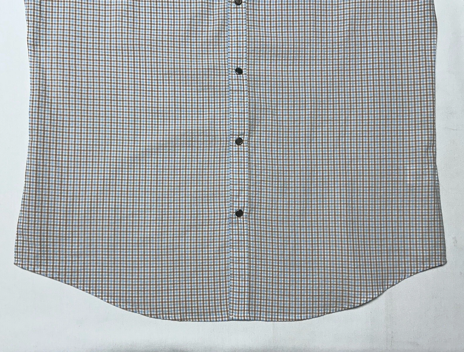 PALM ANGELS Camicia uomo Murano Palm Springs slim fit grande manica corta cotone a scatto blu beige