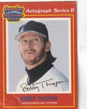 FREE SHIPPING-FAIR /POOR-1991 Jumbo California Sunflower Seeds Bobby Thigpen #22