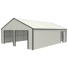 25x33' Double Metal Shed with Side Entry Door Car Shelter Outdoor Storage
