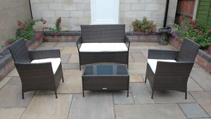 Rattan 4-piece Ensemble de meubles de jardin, neuf, 4 différentes couleurs disponibles
