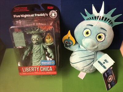 FNAF Five Nights at Freddy's LIBERTY CHICA Walmart Exclusive Figure & Plush SET