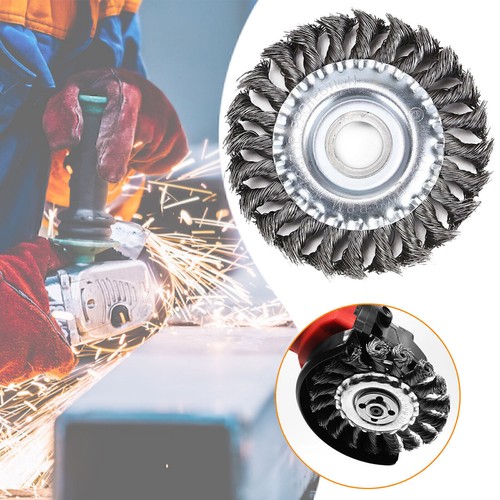 TOPFBÜRSTE DRAHTBÜRSTE Ø125MM GEZOPFT KEGELBÜRSTE FÜR FLEX & WINKELSCHLEIFER - Bild 4 von 11