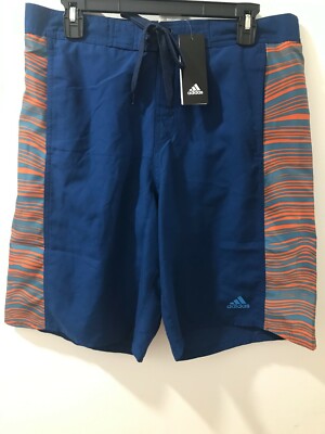Adidas Mens Size L Blue/Orange Bendy Stripe 10