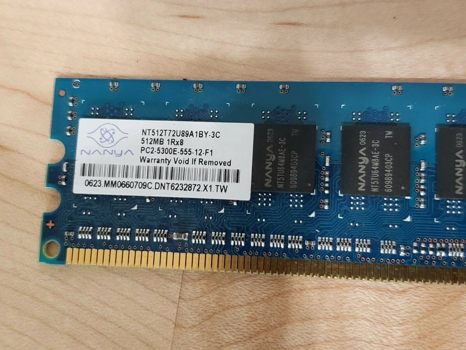 NT512T72U89A1BY-3C Nanya 512MB 1Rx8 Unbuffered 240-Pin DIMM Single Rank Memory - Image 2 of 4