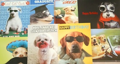 Mixed Lot Of 5 Doggy/Puppy Birthday/Anniversary Greeting Cards w/ Envelopes