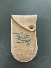 Vintage RAY-BAN CLIP-ON Sunglasses  Leather Case Bausch  Lomb USA Orig Sticker