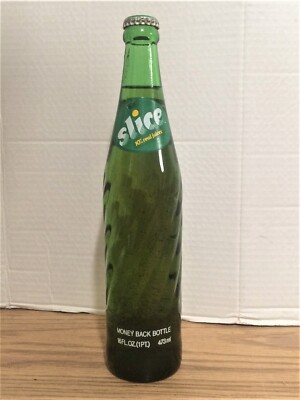 SLICE LEMON LIME PEPSI PRODUCT 16OZ RETURNABLE GLASS BEAUTIFUL COLOR STILL FULL