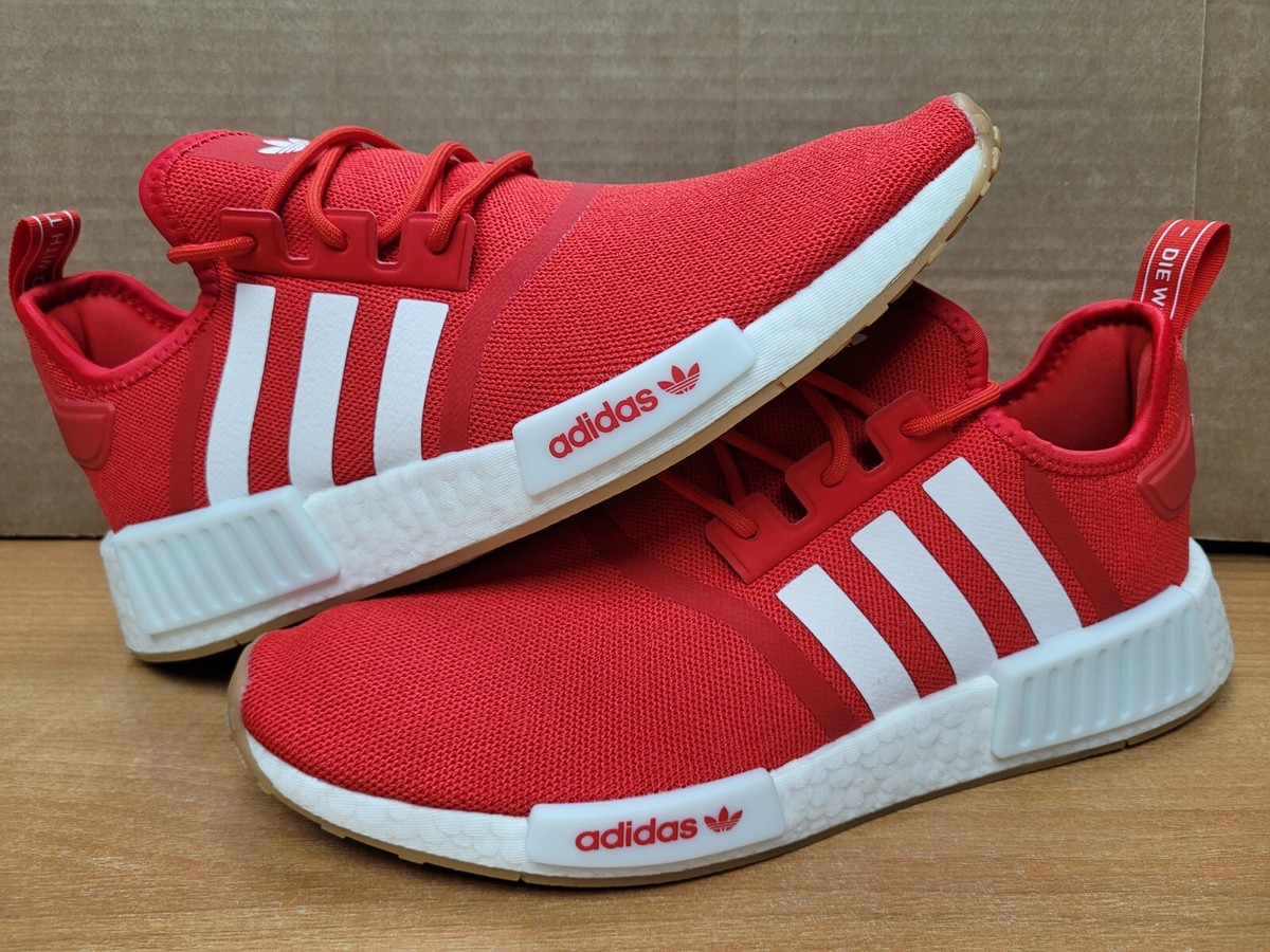 Adidas NMD_R1 Mens Size 11 - GY6056 Vivid Red White Gum Running Shoes | eBay