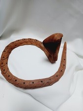 Hand Made Folk Art Wooden Articulated Snake Cobra 32 In Reptile Brown Flexible