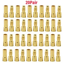 40x 3.5mm Gold Bullet Banana Connector Plug for ESC Brushless Motor RC Battery