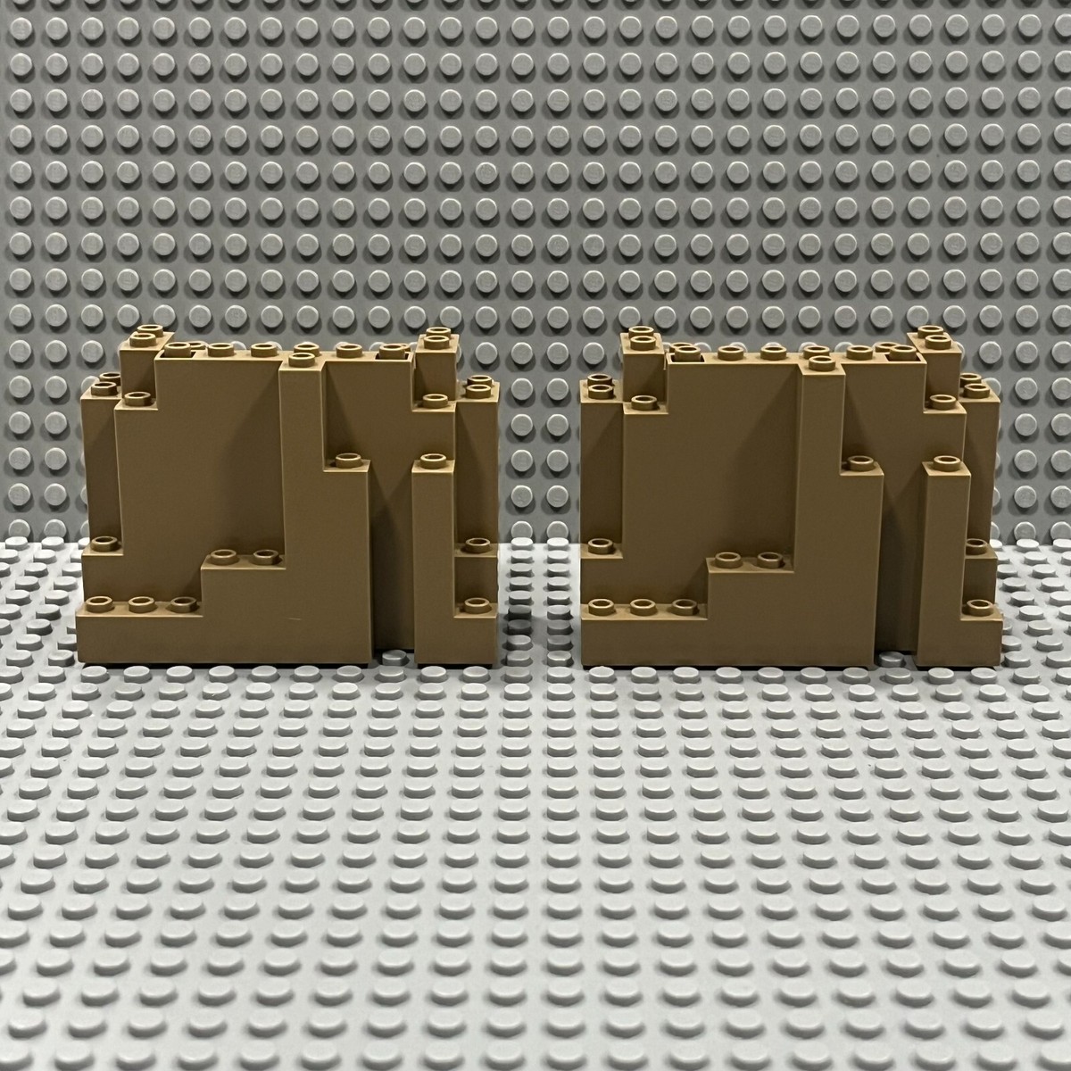LEGO 6082 Dark Tan BURP Rock Panel 4x10x6 Rectangular (Lot of 2