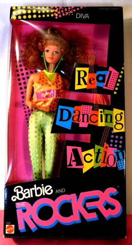 Vintage Diva Doll Barbie and the Rockers 1986 Dancing Action Mint in Box