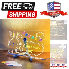 Acrylic Dry Erase Board with Light,Light up Dry Erase Board with Stand as a G...