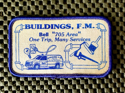 BUILDINGS, F.M. FACILITY MAINTENANCE PRINTED SEW ON ONLY PATCH CANADA 4 x 2 1/4''