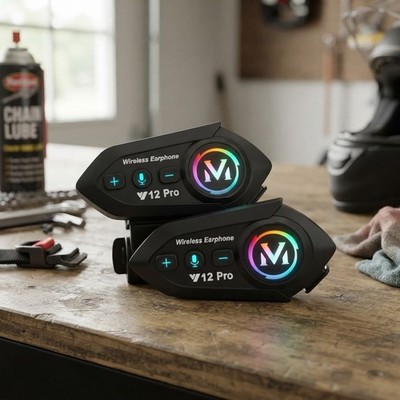 5.4 Motorrad Helm Lautsprecher Bluetooth Headset 20H Lange Batterie Geräuschdämpfung...