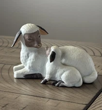 Vintage Homco Mother Sheep and Baby Lamb Figurine # 1471