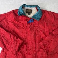 VTG 90s Eddie Bauer Gore-Tex Rain Coat Jacket Windbreaker Men's Size Medium Red