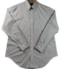 Lauren Ralph Lauren large dress Shirt Mens 16.5 34/35 Black White Non Ironge
