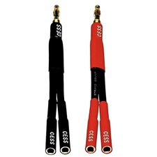 CNCESS CESS-142x2 Banana Plug Splitter 2-in 1-Out, (2-Pack) Black, Red
